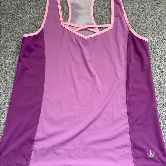 Crowned Athletics Tops - Crowned Athletics Pink and Purple Athletic Tank Top